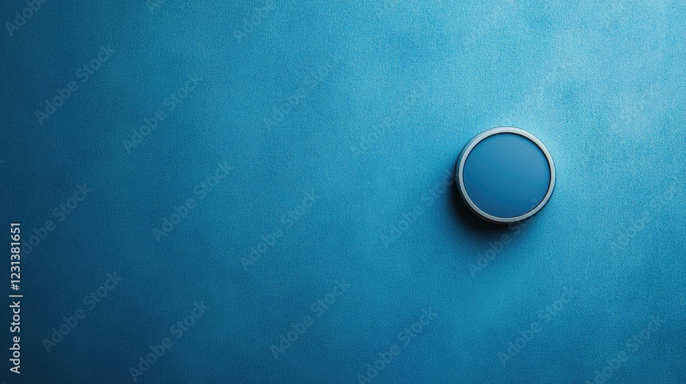 Poster a blue background with a pause button, ideal for concepts of resting, resetting, or taking a mindful