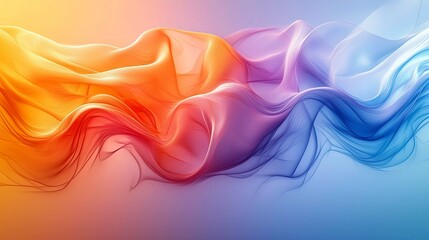 Obraz premium Abstract Colorful Flowing Waves: Vibrant Digital Art, Smooth Gradient Texture Background