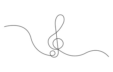 Music line art, Musical Note Continuous Line Icon.
