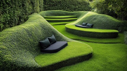 Beautiful winding garden path with vibrant flowers and lush greenery in a serene outdoor setting