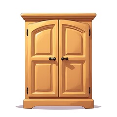 wooden door isolated on white