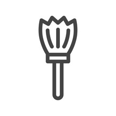 線画日用品家電関連の単品アイコン　箒