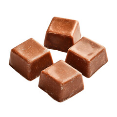 Assorted chocolate squares on a Transparent Background