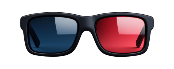 Stylish 3D glasses with red and blue lenses