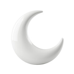 Elegant white crescent moon sculpture
