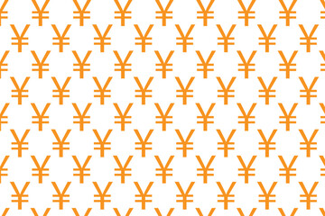 Yen currency pattern on white background . Japanese yen background . Vector illustration