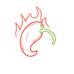 Obraz premium chili fire symbol design
