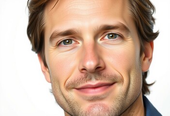 Fototapeta premium Male portrait with neutral expression on light background