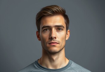 Fototapeta premium Male portrait on neutral background