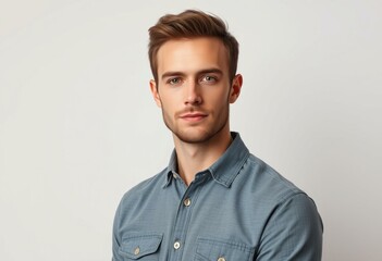 Obraz premium Male portrait on neutral background