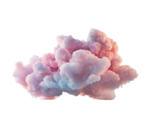 Pink and blue cloud with transparent background