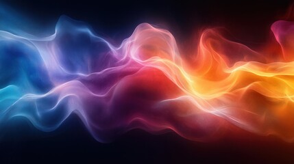 Obraz premium Vibrant Abstract Flowing Lines Background with Rainbow Colors and Soft Glowing Light Effects