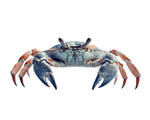 Crab is shown in a white background