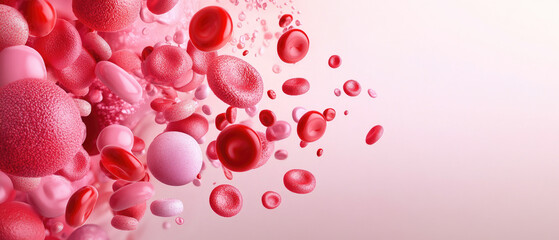 Fototapeta premium Examining blood cells in a constricted artery a clinical perspective flat design illustration for medical education