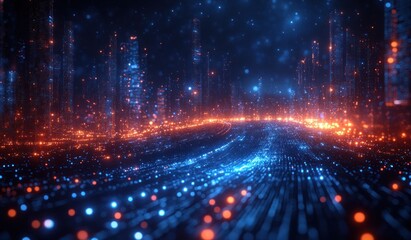 Fototapeta premium Concept Image Representing Application Network Behind Personal Computer