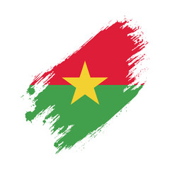 Flag of Burkina Faso Grunge Brush Stroke Style vector