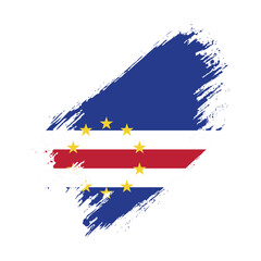 Flag of Cabo Verde Grunge Brush Stroke Style vector