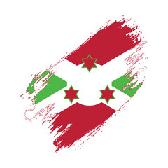 Flag of Burundi Grunge Brush Stroke Style vector