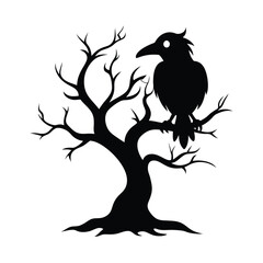 bird on tree vector illustration