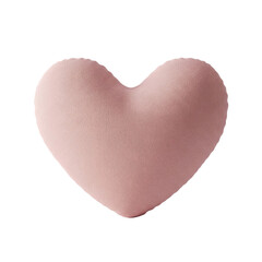 Fototapeta premium Pink heart shaped pillow isolated on white background
