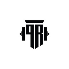 QR monogram logo design letter text name symbol monochrome logotype alphabet character simple logo