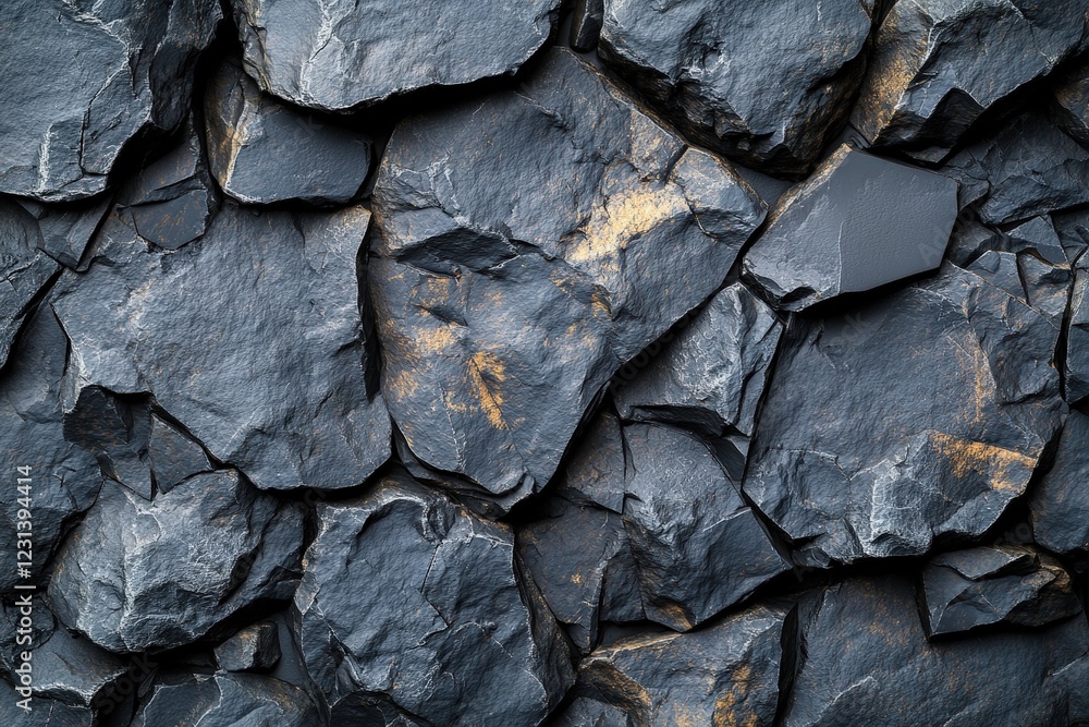 Poster close up image of a textured rock wall with various colors and patterns in natural setting