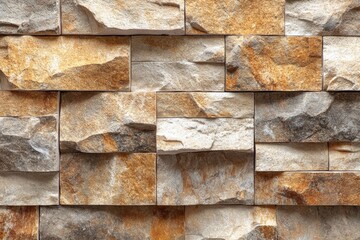Wall constructed from large stone blocks creating a solid and sturdy structure