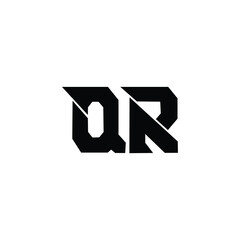 QR monogram logo design letter text name symbol monochrome logotype alphabet character simple logo