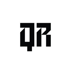 QR monogram logo design letter text name symbol monochrome logotype alphabet character simple logo