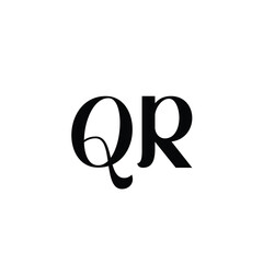 QR monogram logo design letter text name symbol monochrome logotype alphabet character simple logo