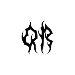 QR monogram logo design letter text name symbol monochrome logotype alphabet character simple logo