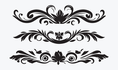 Onnaments silhouettes group vector artwora collection of designs including a design that says art
Premium vector