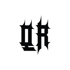 QR monogram logo design letter text name symbol monochrome logotype alphabet character simple logo