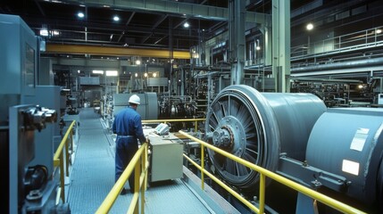 Building inspectors assessing vibration control measures in high-speed manufacturing plants.