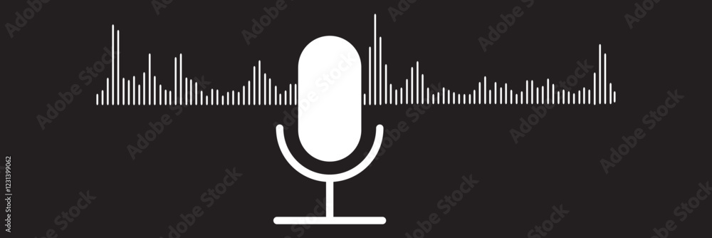 Poster podcast radio icon set . podcast channel or radio logo design using microphone. voice vector icon, r