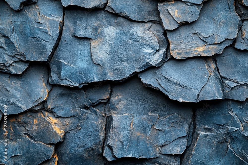 Poster close up view of a textured rock wall with various colors and patterns in natural environment