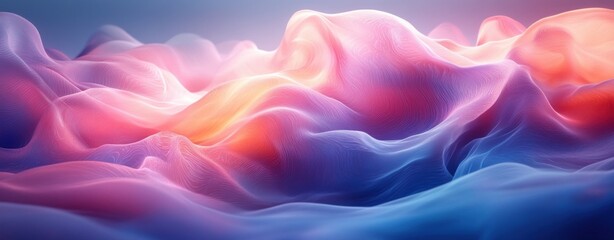 Obraz premium Blue and Pink Abstract Waves Background for Modern Design