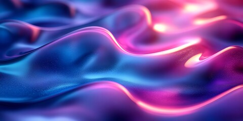 Obraz premium Stunning 3D render of glossy metallic blue and purple abstract shapes with smooth curves, set against a dark background, perfect for modern and futuristic designs