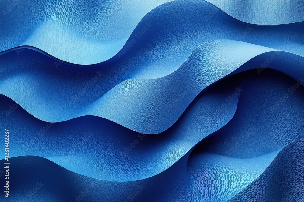 Poster blue wave pattern on a solid black background creating a modern abstract design