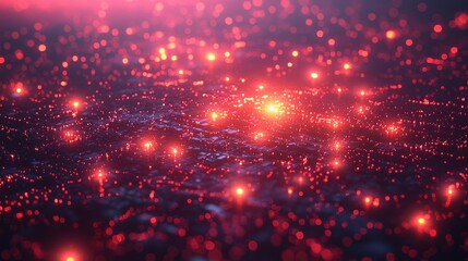 Fototapeta premium Dynamic iot smart grid energy nodes illuminating connectivity across urban landscapes digital art futuristic environment aerial view technological concept