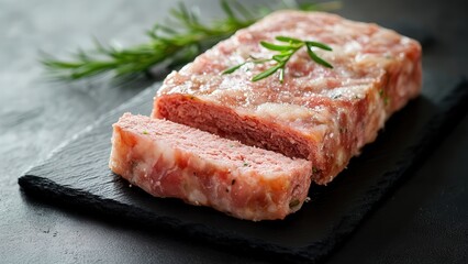 Deliciously Crafted Meat Loaf with Fresh Rosemary Garnish