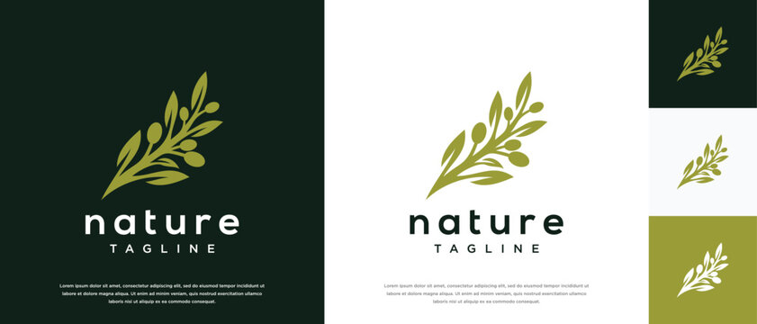 Olive oil logo design template. Natural olive logo design vector icon