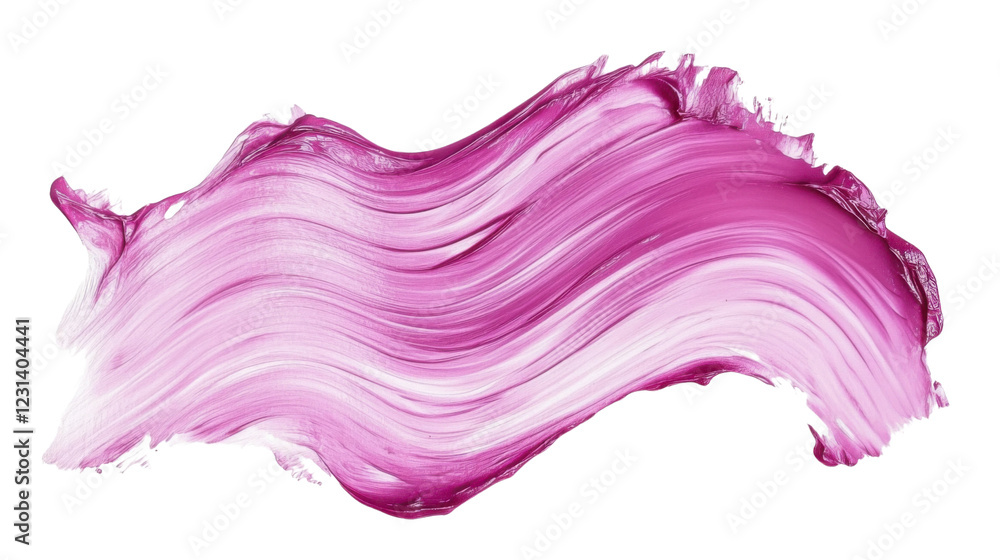 Aufkleber pink paint stroke creating dynamic wavy pattern on transparent background