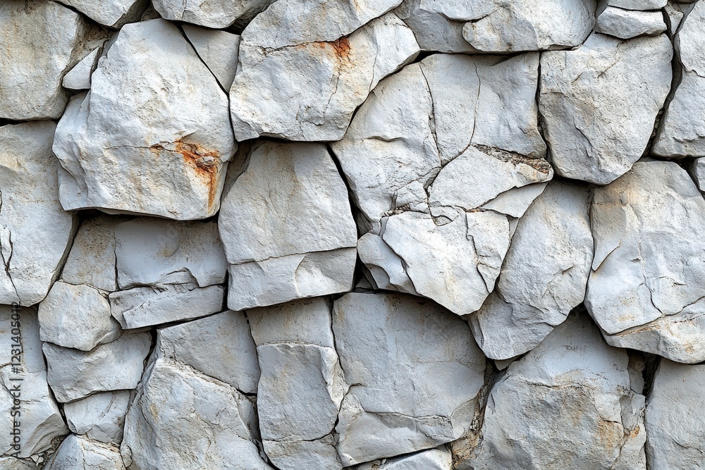 Poster close up view of a textured rock wall with various colors and patterns in natural setting