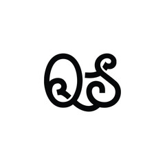 QS monogram logo design letter text name symbol monochrome logotype alphabet character simple logo