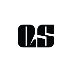 QS monogram logo design letter text name symbol monochrome logotype alphabet character simple logo