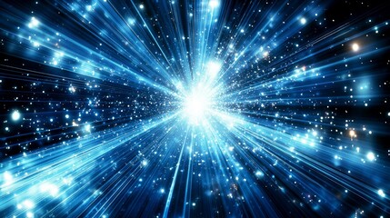 Fototapeta premium Cosmic Radiance: A Celestial Explosion of Light and Stars. An Enthralling Vision of the Universe's Energy and Brilliance.