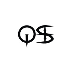 QS monogram logo design letter text name symbol monochrome logotype alphabet character simple logo