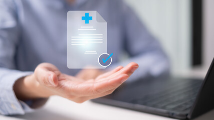 Professional healthcare worker doctor physician medical certificate report concept