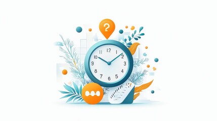 A sleek vector illustration of time, date, and address icons, showcasing clean and modern event elements for digital calendars and scheduling tools.